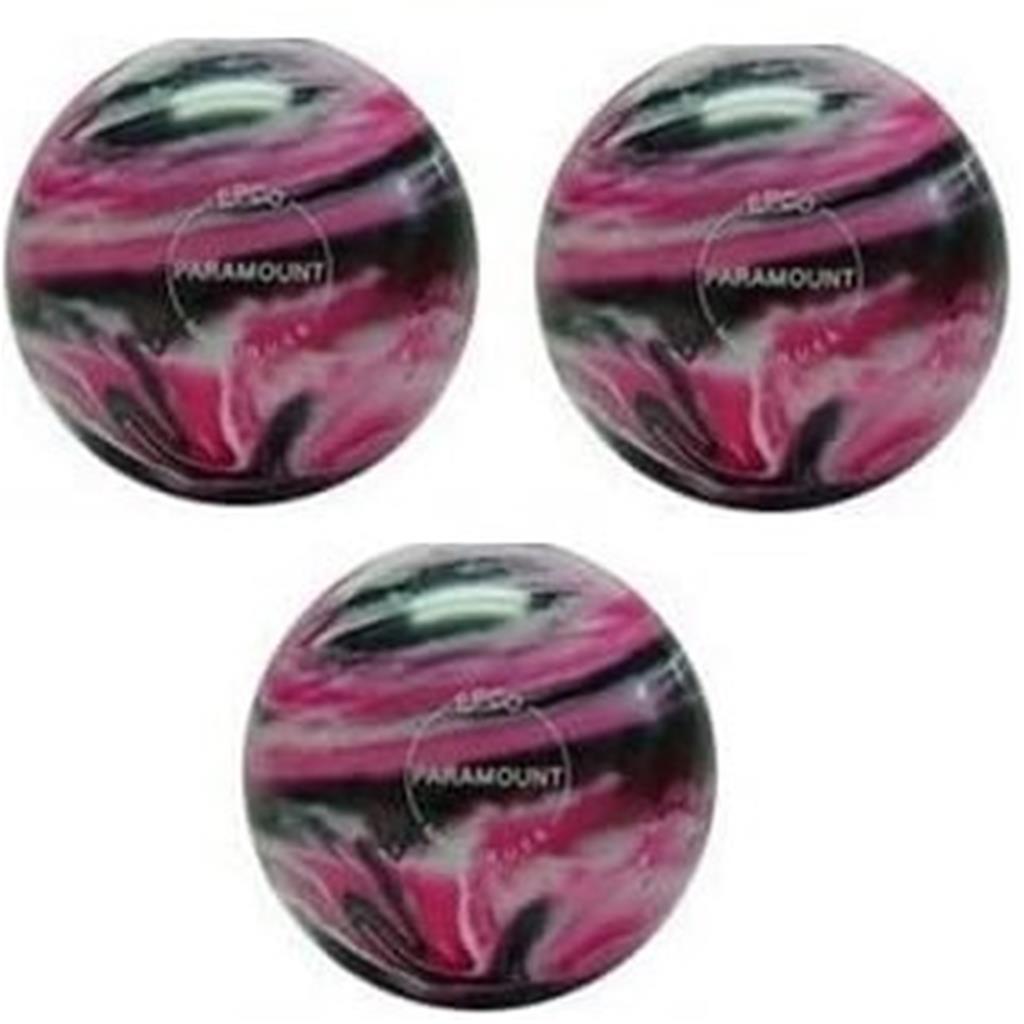 EPCO Duckpin Bowling Balls - Marbleized - Magenta, Black & White (4 3/4 inch- 3lbs. 8 oz.) 3 Balls