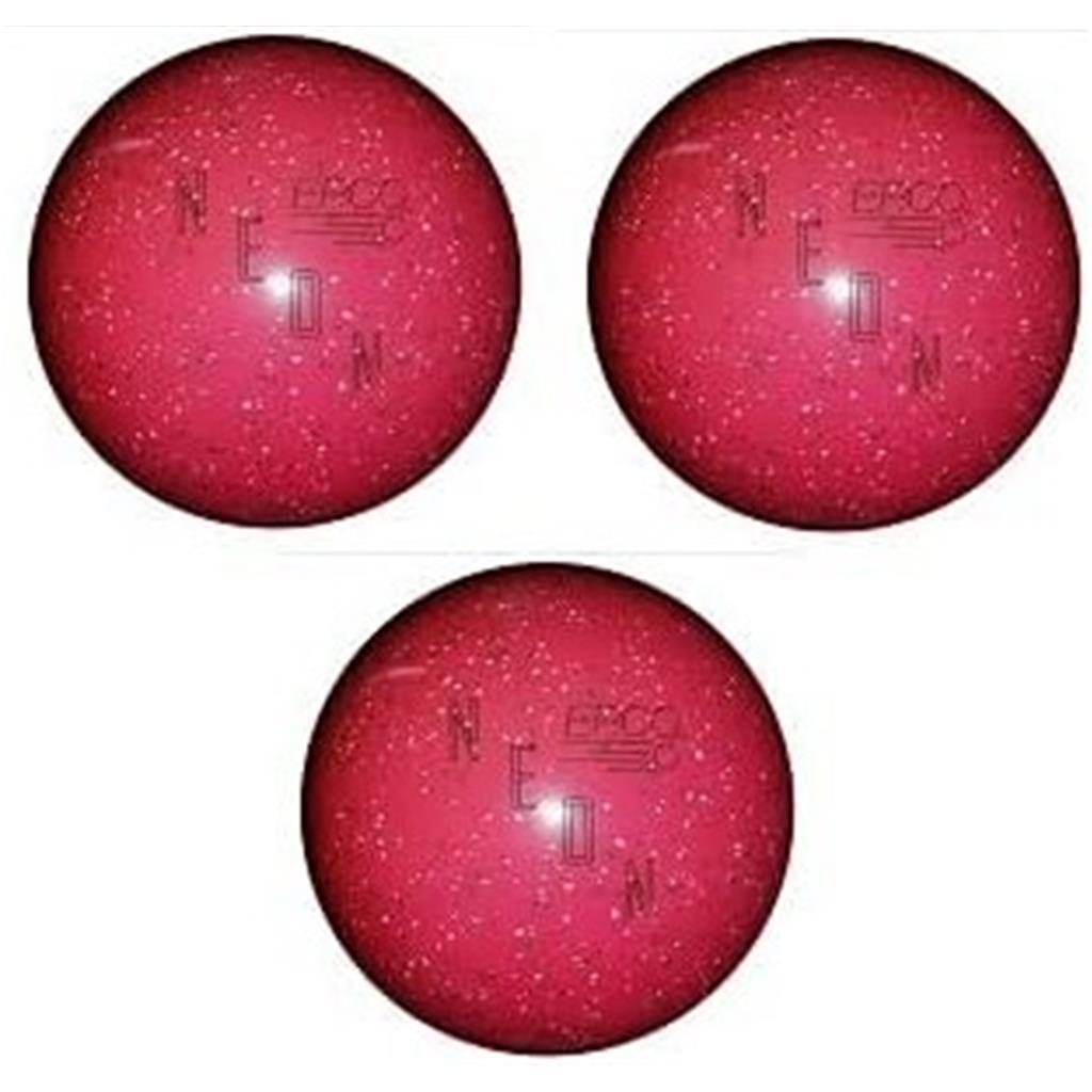 EPCO Duckpin Bowling Balls - Neon Speckled - Magenta (4 7/8 inch- 3lbs. 8 oz.) 3 Balls