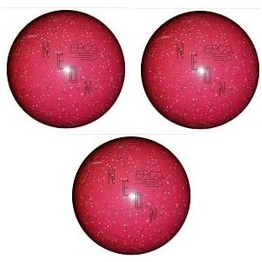 EPCO Duckpin Bowling Balls - Neon Speckled - Magenta (5 inch- 3lbs. 10 oz.) 3 Balls