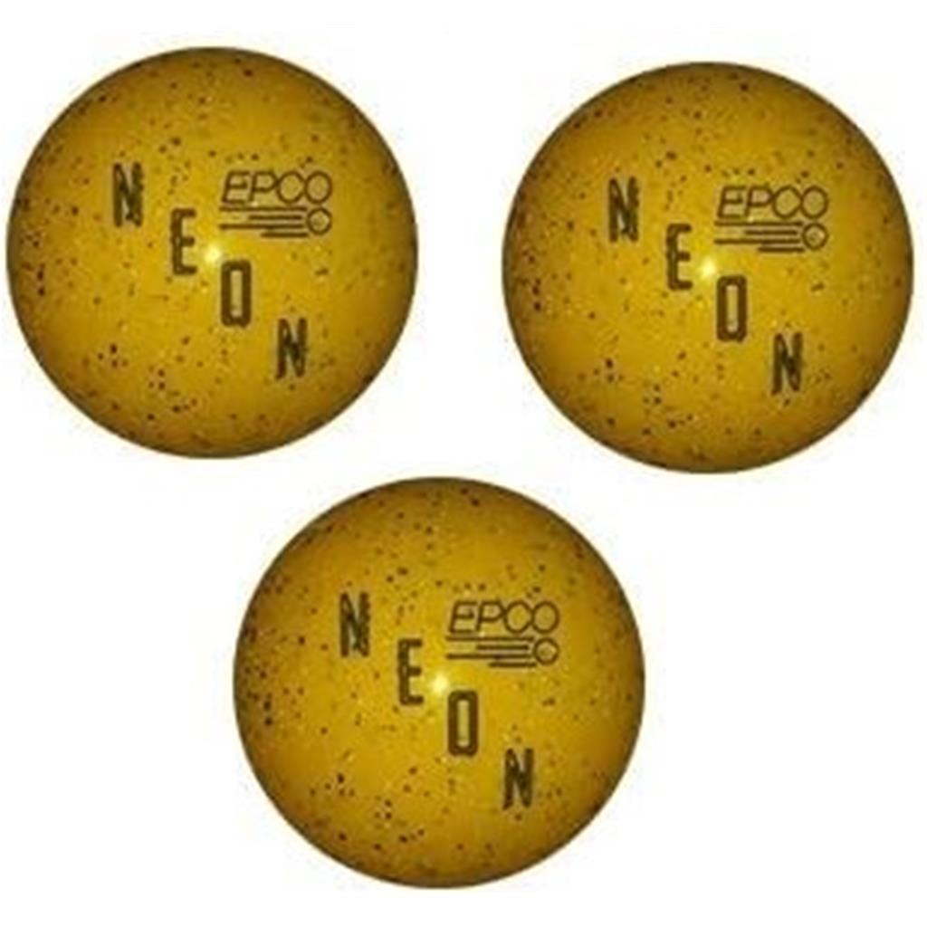 EPCO Duckpin Bowling Balls - Neon Speckled - Yellow (5 inch- 3lbs. 12 oz.) 3 Balls