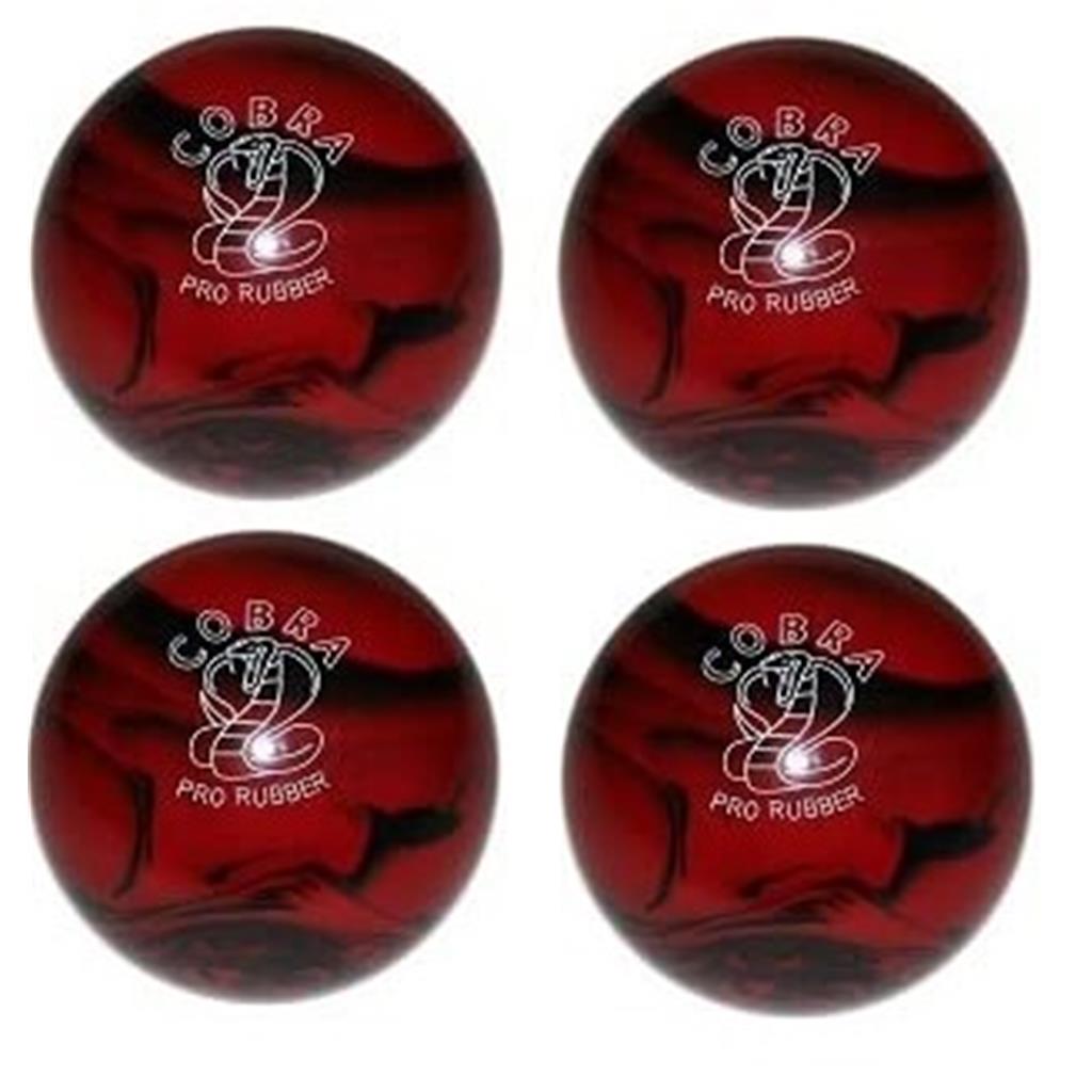 EPCO Candlepin Bowling Balls - Cobra Pro Rubber - Red & Black (4 1/2 inch- 2lbs. 7oz.) 4 Balls