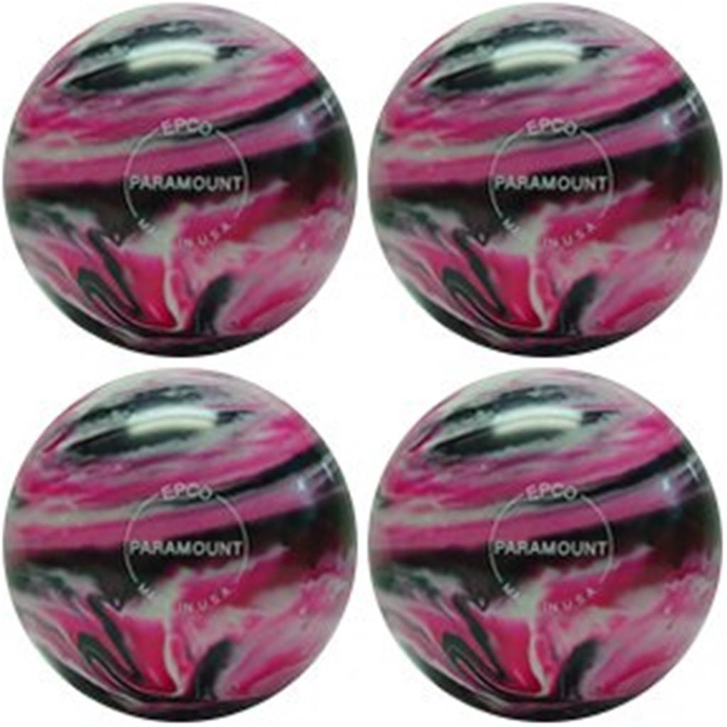 EPCO Candlepin Bowling Ball- Marbleized - Magenta, Black & White (4 1/2 inch- 2lbs. 5oz.) 4 Balls