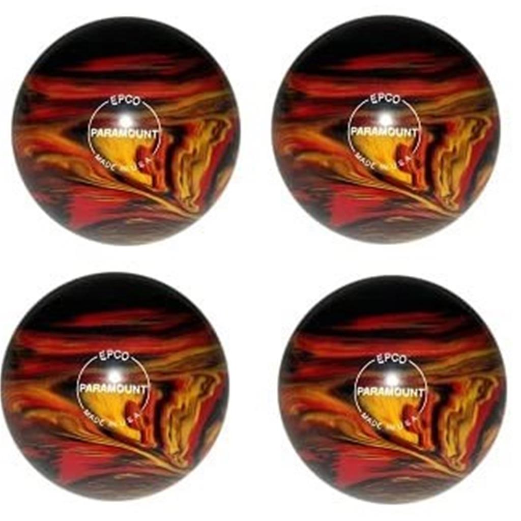 EPCO Candlepin Bowling Balls - Marbleized - Black, Red & Yellow (4 1/2 inch- 2lbs. 5oz.) 4 Balls