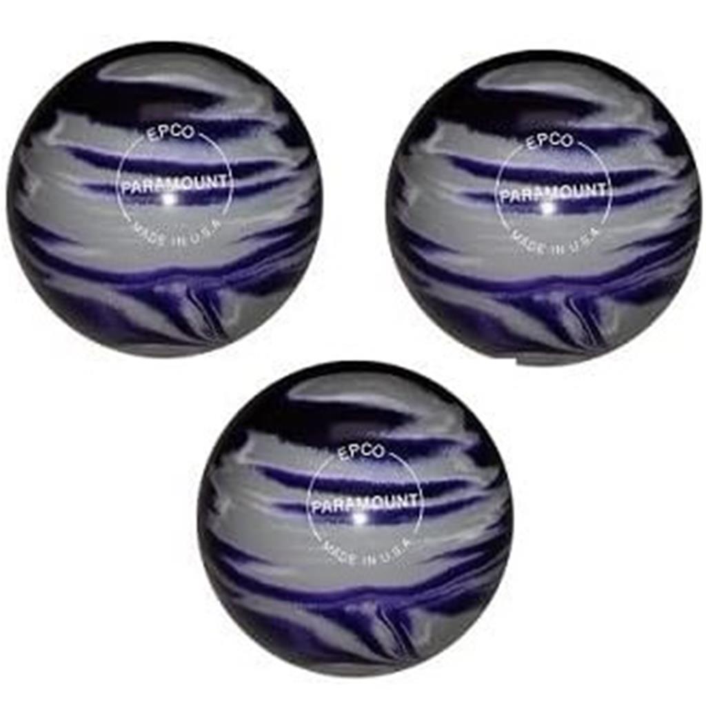 EPCO Duckpin Bowling Balls - Marbleized - Purple, Grey & White (4 7/8 inch- 3lbs. 10 oz.) 3 Balls