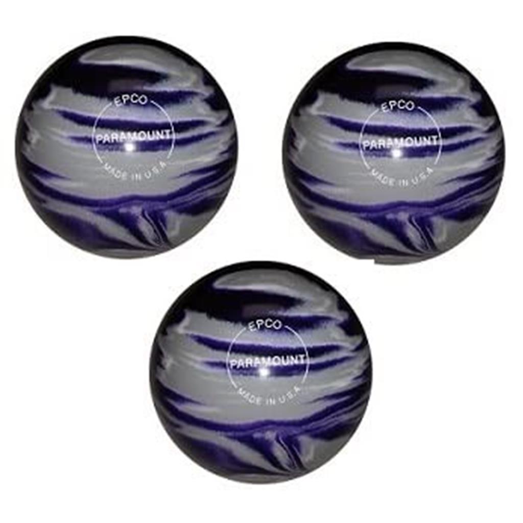 EPCO Duckpin Bowling Balls - Marbleized - Purple, Grey & White (4 7/8 inch- 3lbs. 12 oz.) 3 Balls