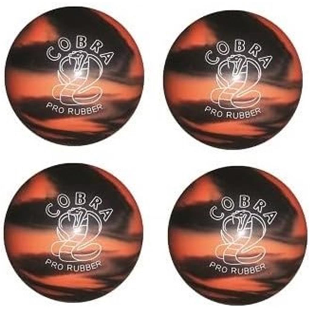 EPCO Candlepin Bowling Balls - Cobra Pro Rubber - Orange & Black (4 1/2 inch- 2lbs. 7oz.) 4 Balls